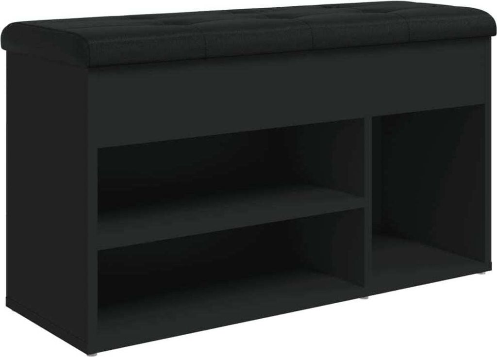 vidaXL Panca per scarpe nera 82x32x45,5 cm Materiale a base Immagine del prodotto 