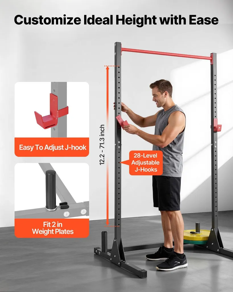 Support de Squat avec Barre de Traction Station de Musculation Maison - 4