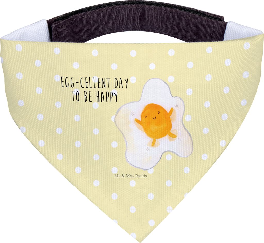 Mr. & Mrs. Panda Halstuch Hund Spiegelei Ei - Gelb Pastell - Geschenk, Hunde, Lustige Sprüche, Schön, Hundehalstuch, Tuch, Tag, Glücklich, Liebe