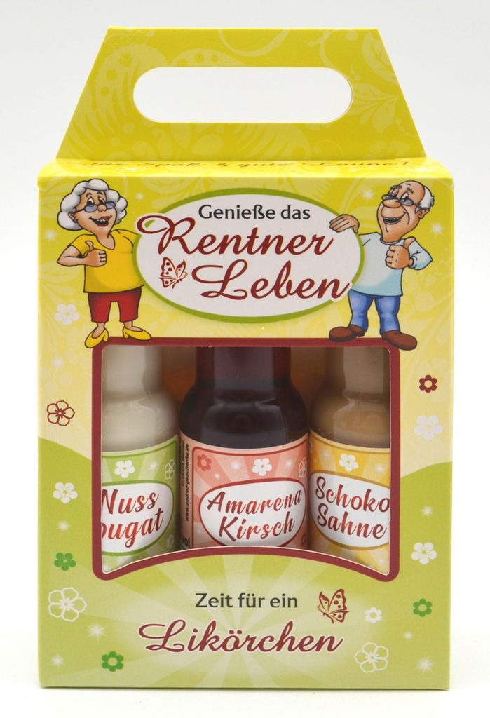 3er Likörbox "Rentner-Leben" je 15%vol. 0,02l