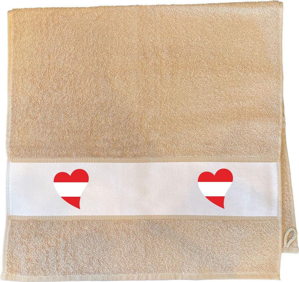 Huuraa Handtuch Österreich Flagge Herz 50x100cm Sand Baumwolle Handtuch Geschenkidee