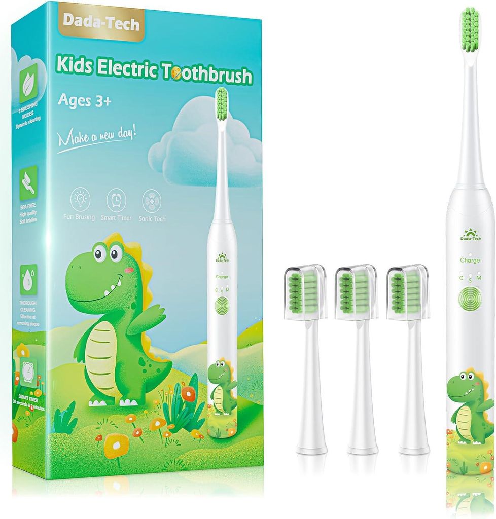Elektrische Zahnbürste Kinder ab 3-6-10-12 Jahre, Kinderzahnbürste Elektrisch mit Timer Gewohnheitsbildende Sticker 3 Modi Schallzahnbürste Kinder