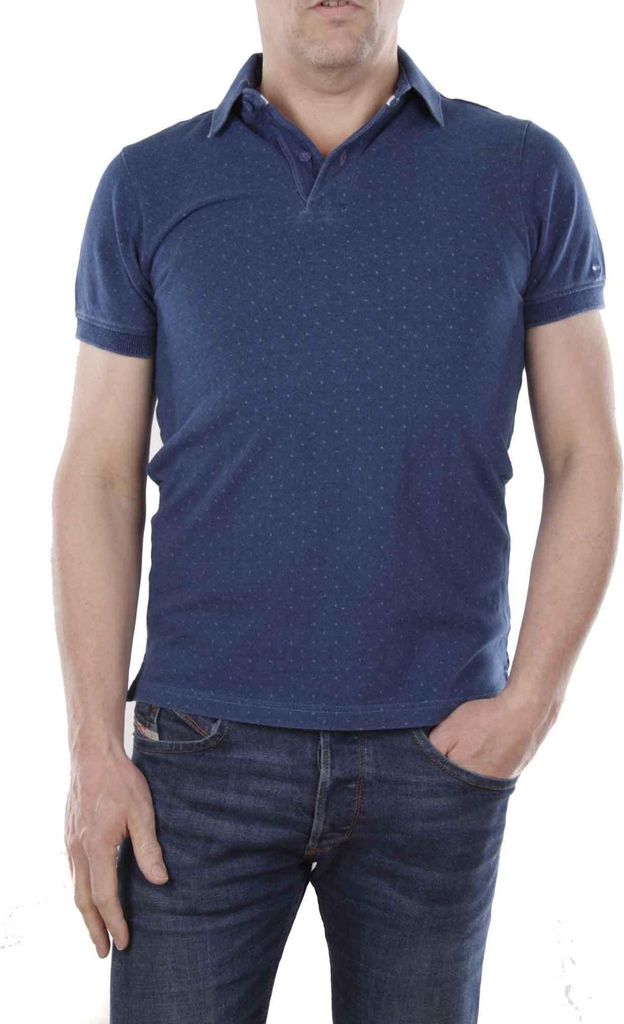 Tommy Hilfiger Herren Polo Shirt Lesley Print Kurzarm Blau