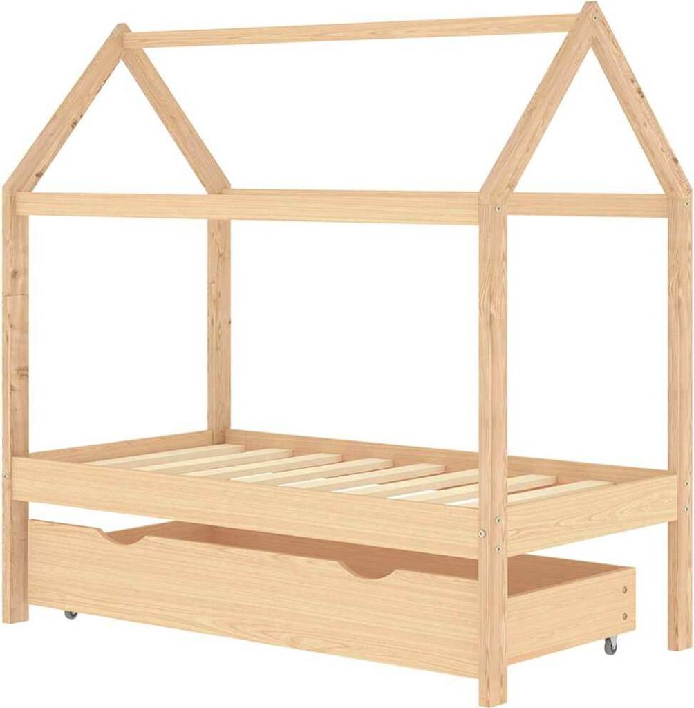 vidaXL Kinderbett mit Schublade Massivholz Kiefer 70x140 cm