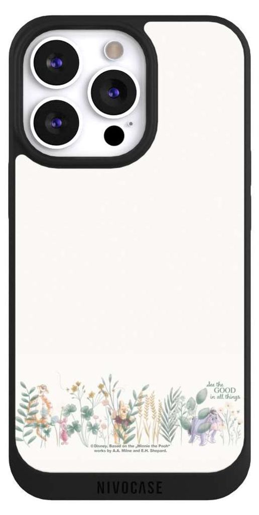 NIVOCASE Handyhülle für Apple iPhone 13 Pro Hülle NIVOpure Case Schwarz Disney Winnie Puuh Eukalyptus