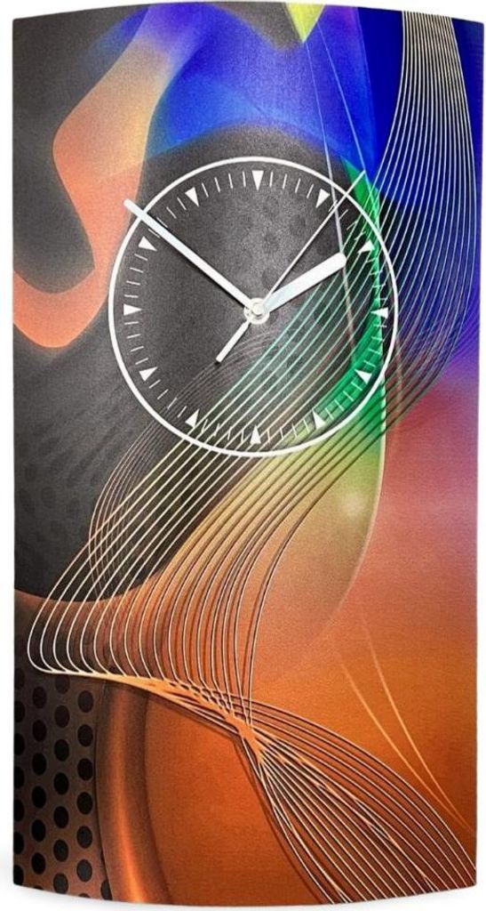Abstrakt hochkant Designer Wanduhr modernes Wanduhren Design leise kein ticken dixtime 3D-0150