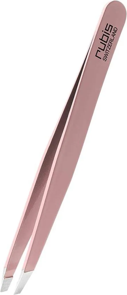 Pince à sourcils rose en inox pour épilation précise des poils fins