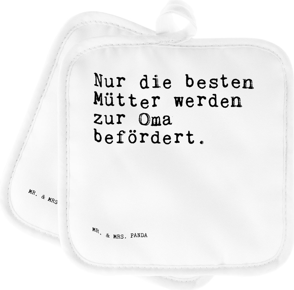 Mr. & Mrs. Panda Topfuntersetzer Nur die besten Mütter... - Weiß - Geschenk, Mama, Sprüche, Enkel Geburt, Oma, Topflappen, im Doppelpack, Kochla...