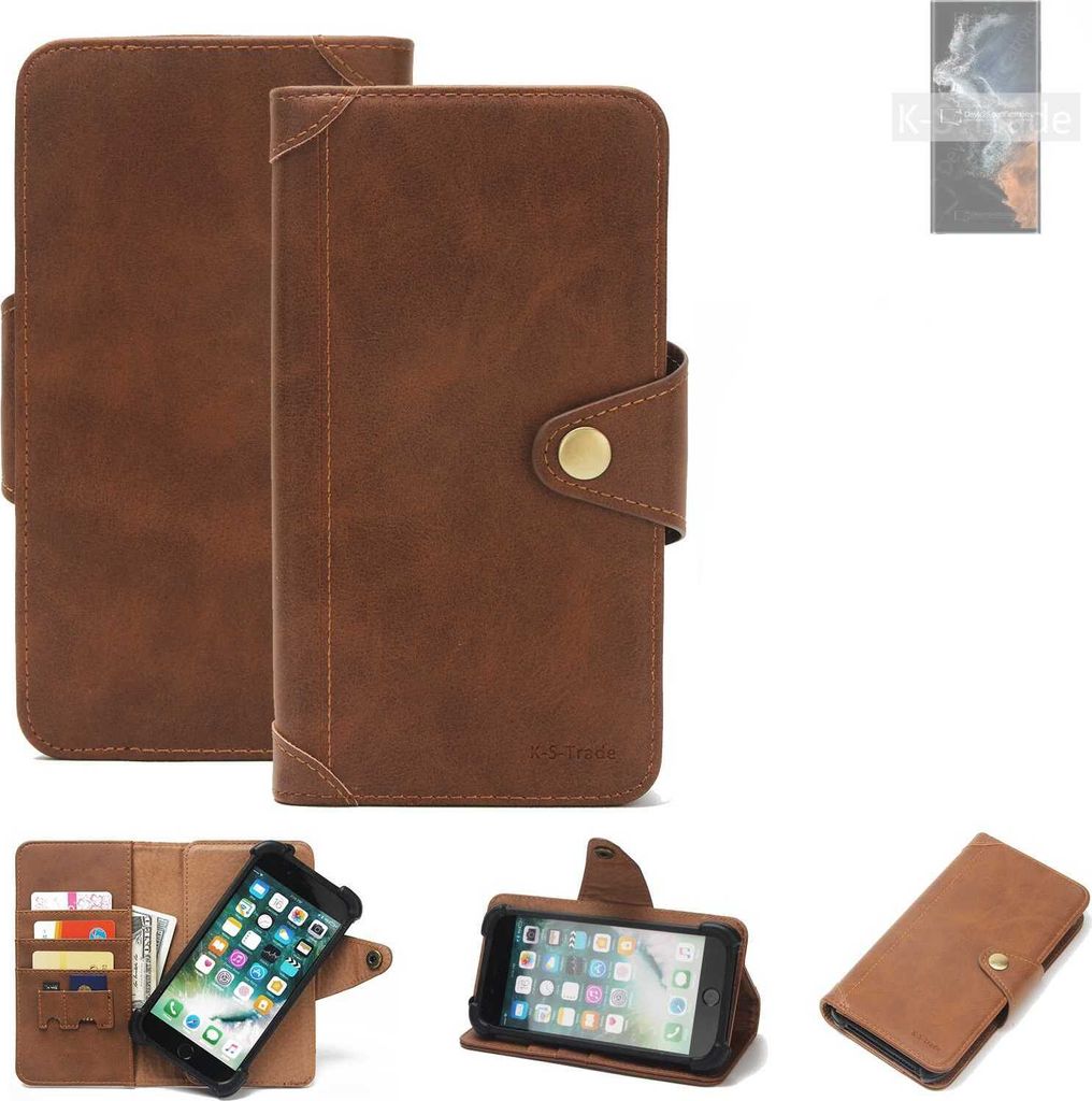 K-S-Trade Handyhülle für Samsung Galaxy S22 Ultra Exynos Schutz Hülle Walletcase Bookstyle Tasche Case Handytasche Wallet Flipcase Cover Polyure...