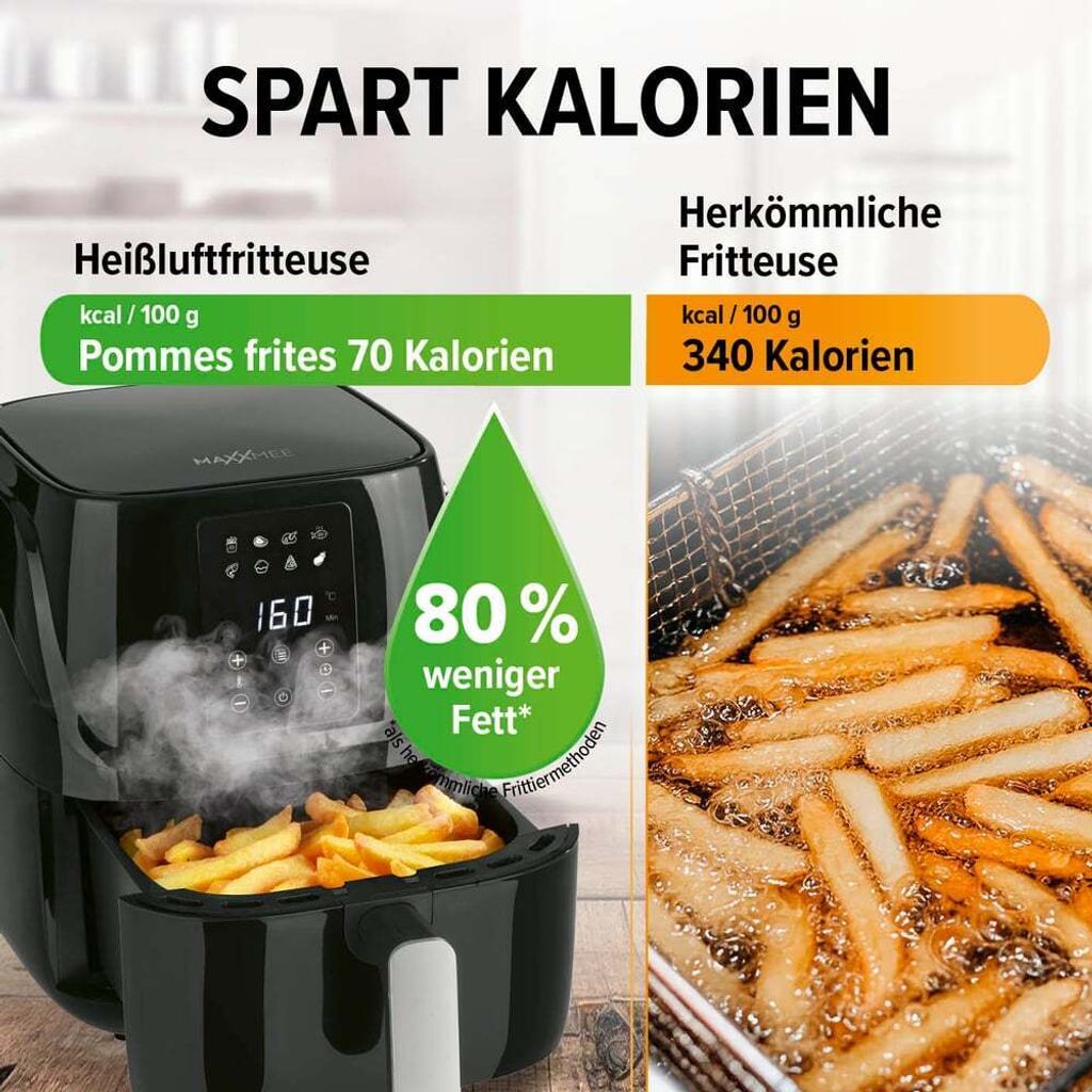 MAXXMEE Heißluft-Fritteuse Digital 3L Kombination Produktbild 9