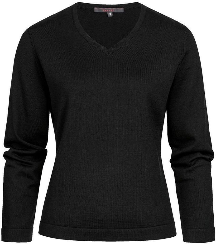Greiff STRICK Damen Strickpullover Langarm V-Neck Regular Schwarz S