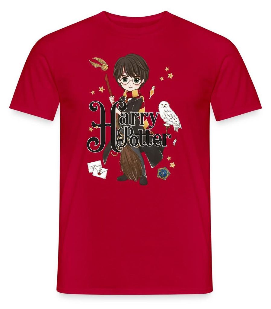 Spreadshirt Harry Potter Elemente Männer T-Shirt, L, Rot