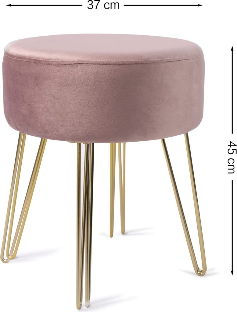 Theo&Cleo Runder Sitzhocker Schminktisch Hocker Ottoman Produktbild 3