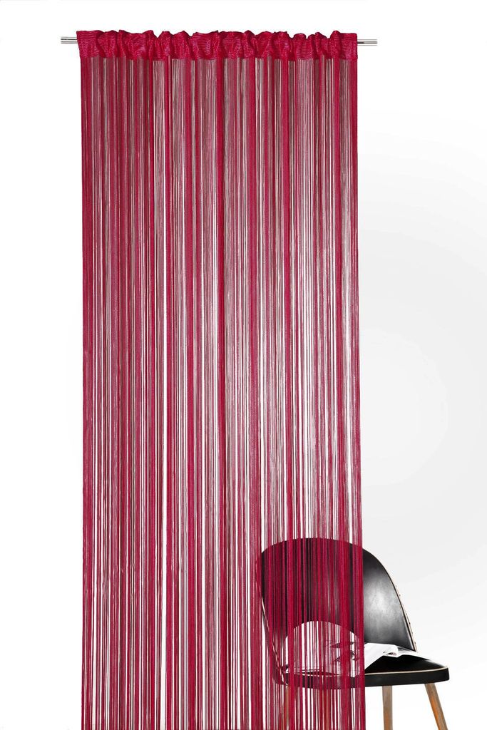 heimtexland Fadenstore Fadengardine Fadenvorhang Raumteiler Gardine Vorhang Insektenschutz Türvorhang Typ121 Bordeaux Rot 160x148 cm