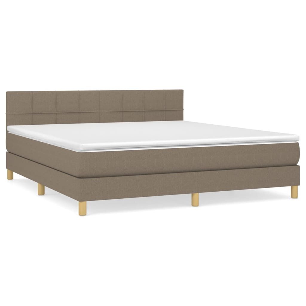 Boxspringbett mit Matratze Taupe 160x200 cm Stoff