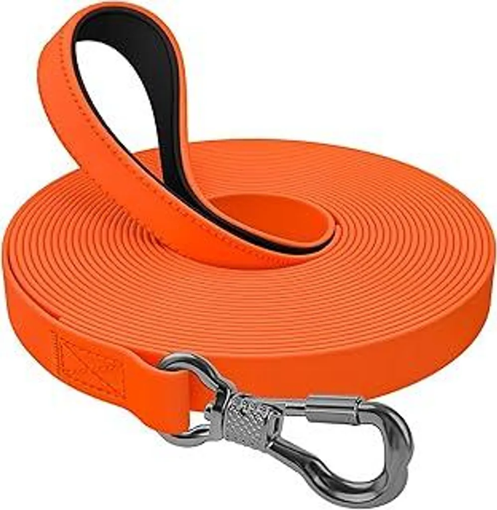 Guinzaglio impermeabile per cani, 3 m, 5 m, 10 m, 15 m, 20 m, 30 m Guinzaglio gommato con moschettone chiudibile a chiave, guinzaglio impermeabile per cani di taglia grande e piccola, guinzaglio robusto per addestramento - 1
