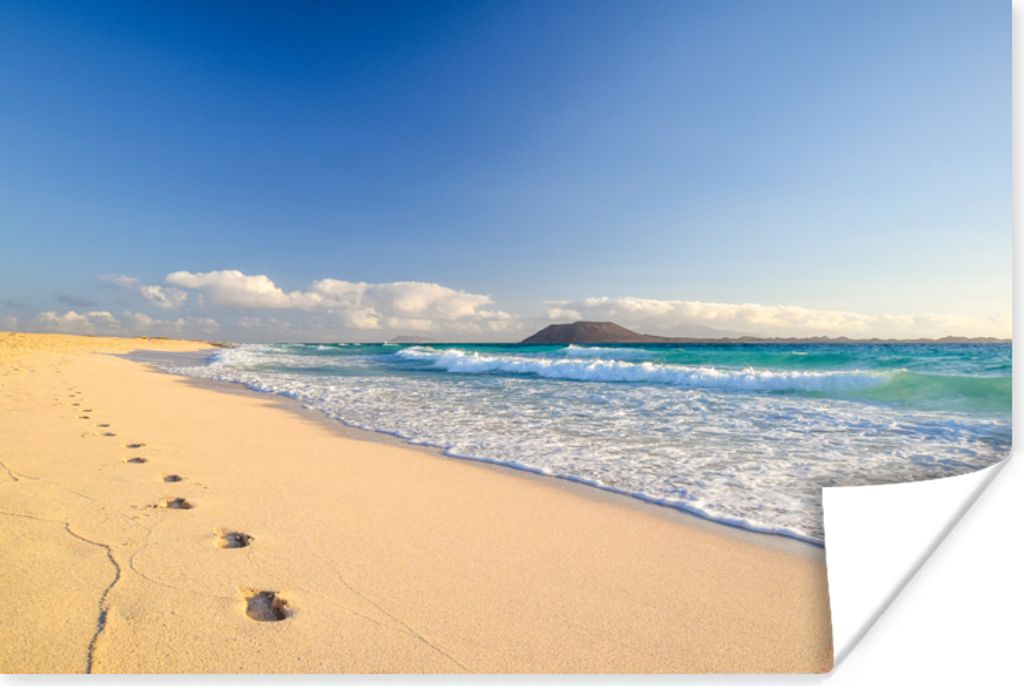 MuchoWow Poster Strand - Meer - Berge 30x20 cm - Plakate - Print