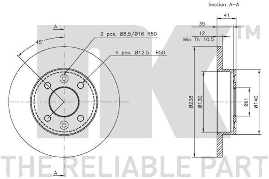 Disques de frein avant NK anti vibration pour Renault Clio 1