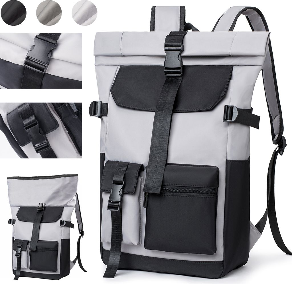 7MAGIC Rolltop Rucksack Herren Damen 26L, Handgepäck Groß Laptop Rucksack Wasserdichter mit 15.6 Zoll Laptopfach, Reiserucksack Rucksäcke Schulr...