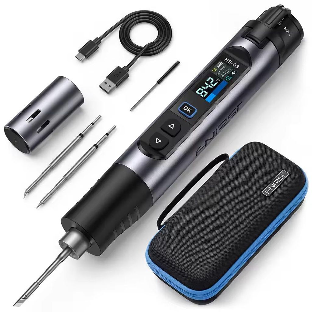 FNIRSI HS-03 Akku-Lötkolben 10W, 100-450°C, USB-C, 2600mAh, Produktbild 