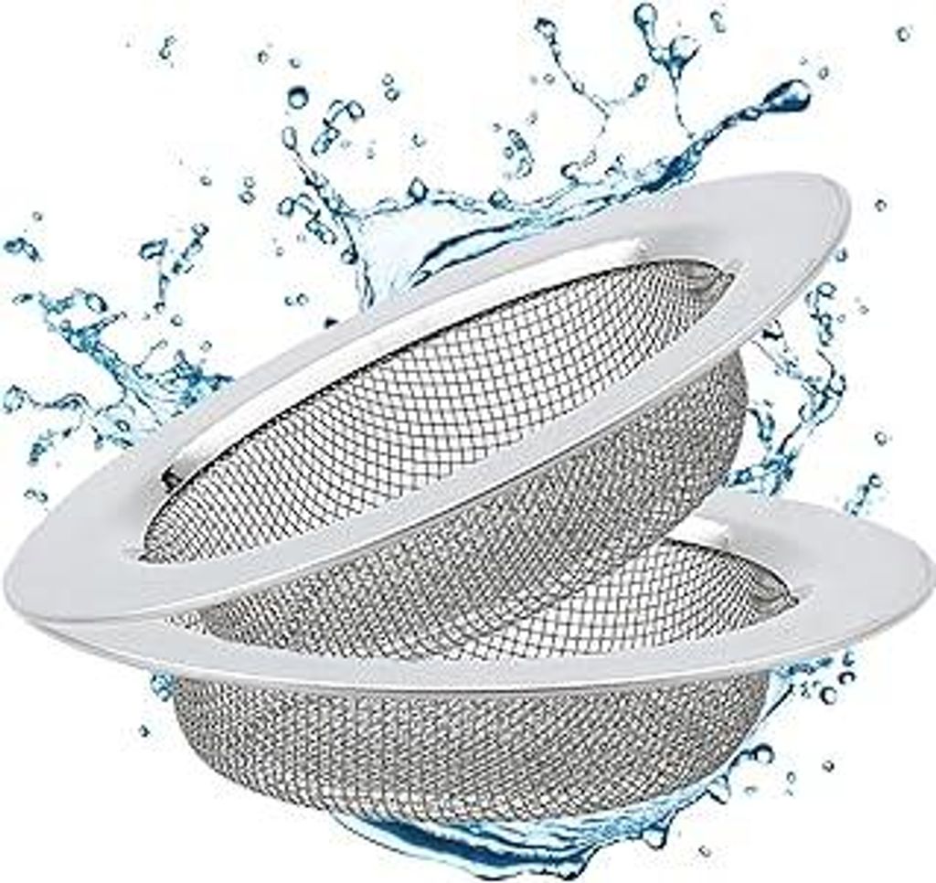 2 Stück Abflusssieb Edelstahl Rostfrei, Haarsieb für Dusche, Waschbecken, Abfluss Sieb Filter Waschbecken Sieb für Küche, Badewanne und Badezim...