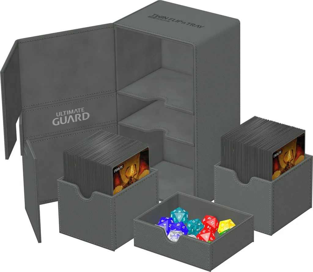 Boîte de rangement double pour cartes Ultimate Guard Xenoskin gris - 6