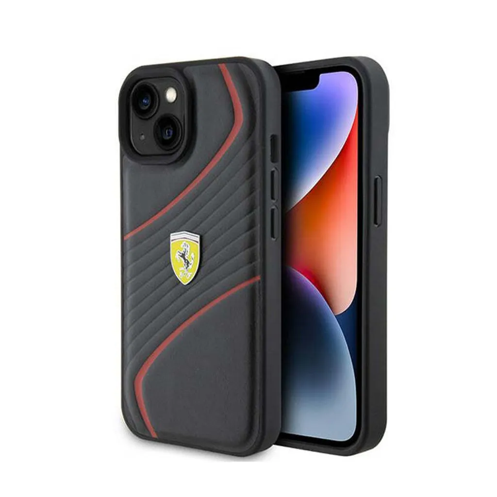 Ferrari Cover iPhone 15 14 13 - Regalo Originale con Logo Metallo