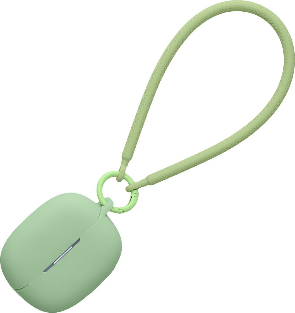 kwmobile Hülle kompatibel mit Xiaomi Redmi Buds 6 Pro Kopfhörer - Silikon Schutzhülle Etui Case Cover - mit Handschlaufe Matcha Grün