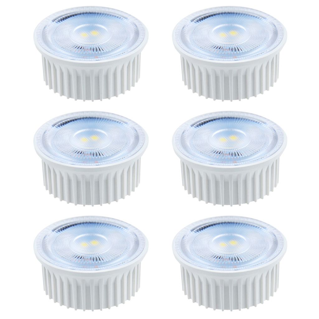 6 x LED Leuchtmittel Modul 5W Linse 400lm 230V 2cm flach 865 Tageslicht 6500K kaltweiß 38° DIMMBAR