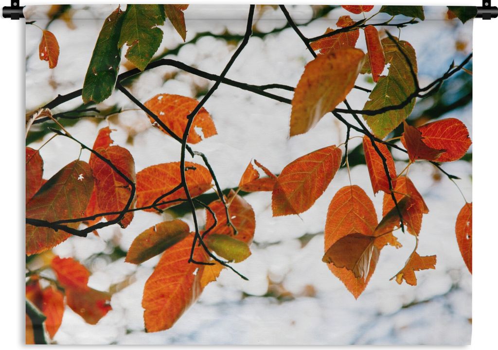 MuchoWow Wandteppich Wandbehang Herbst - Blätter - Landleben - Jahreszeiten 60x45 cm Tapisserie Dekoration Wandtuch - Das Schlafzimmer