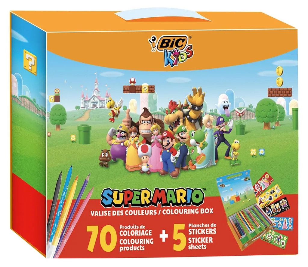 BIC Super Mario Set de peinture 70 pièces - Kit Créatif Enfant