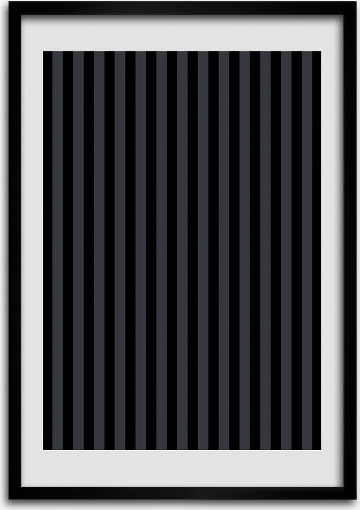 Bild - Bilderrahmen - Foto - 70 cm x 100 cm - MDF - Rahmen - Wandkunst - Schwarze und graue Streifen