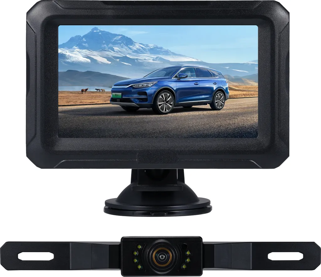 Kit caméra de recul de voiture avec moniteur LCD et vision nocturne LED