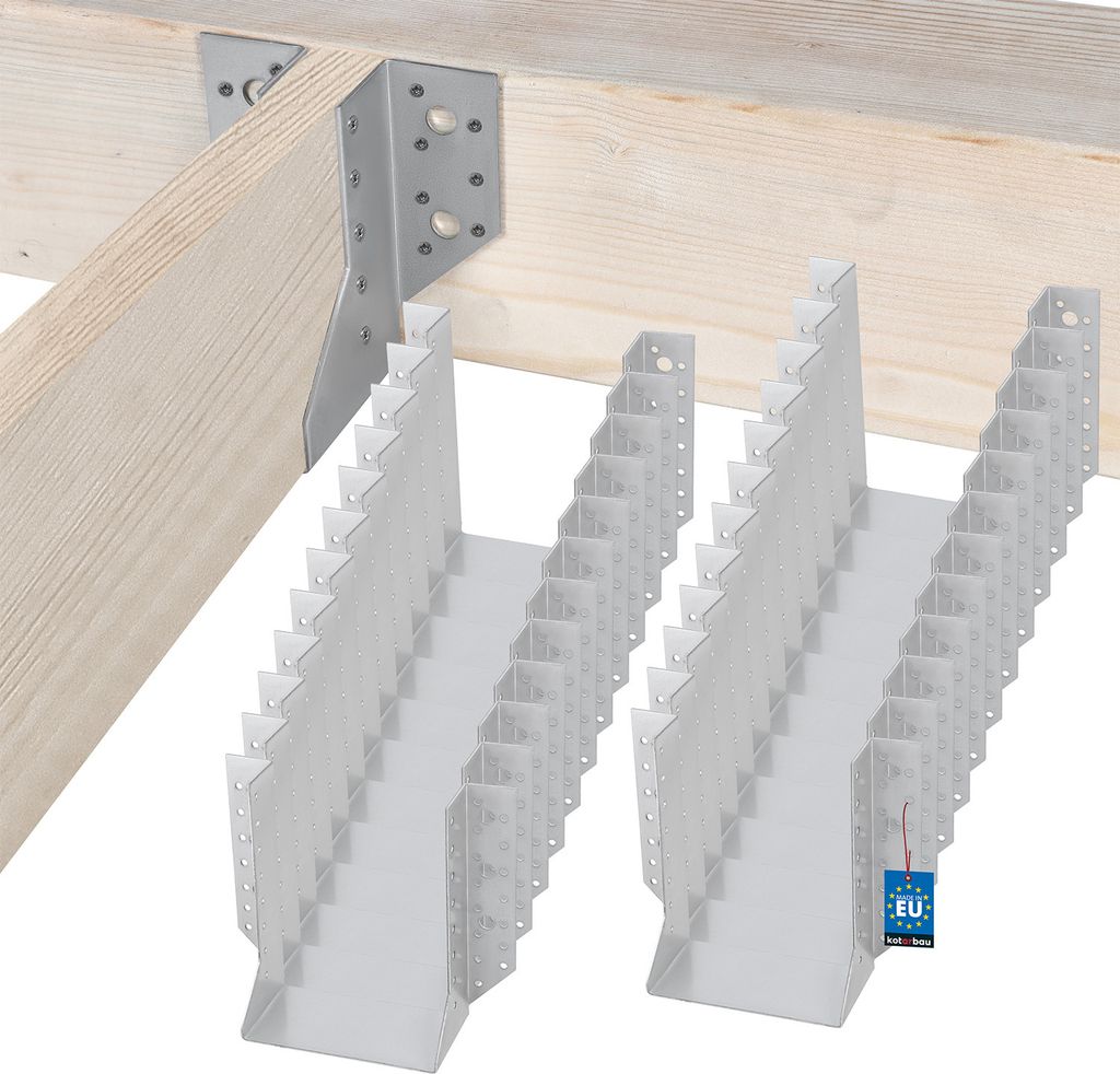 KOTARBAU 25er Set Balkenschuh Typ A 140 mm Holzbalkenverbinder Balkenverbinder Verbinder für Baukonstruktion außenliegend