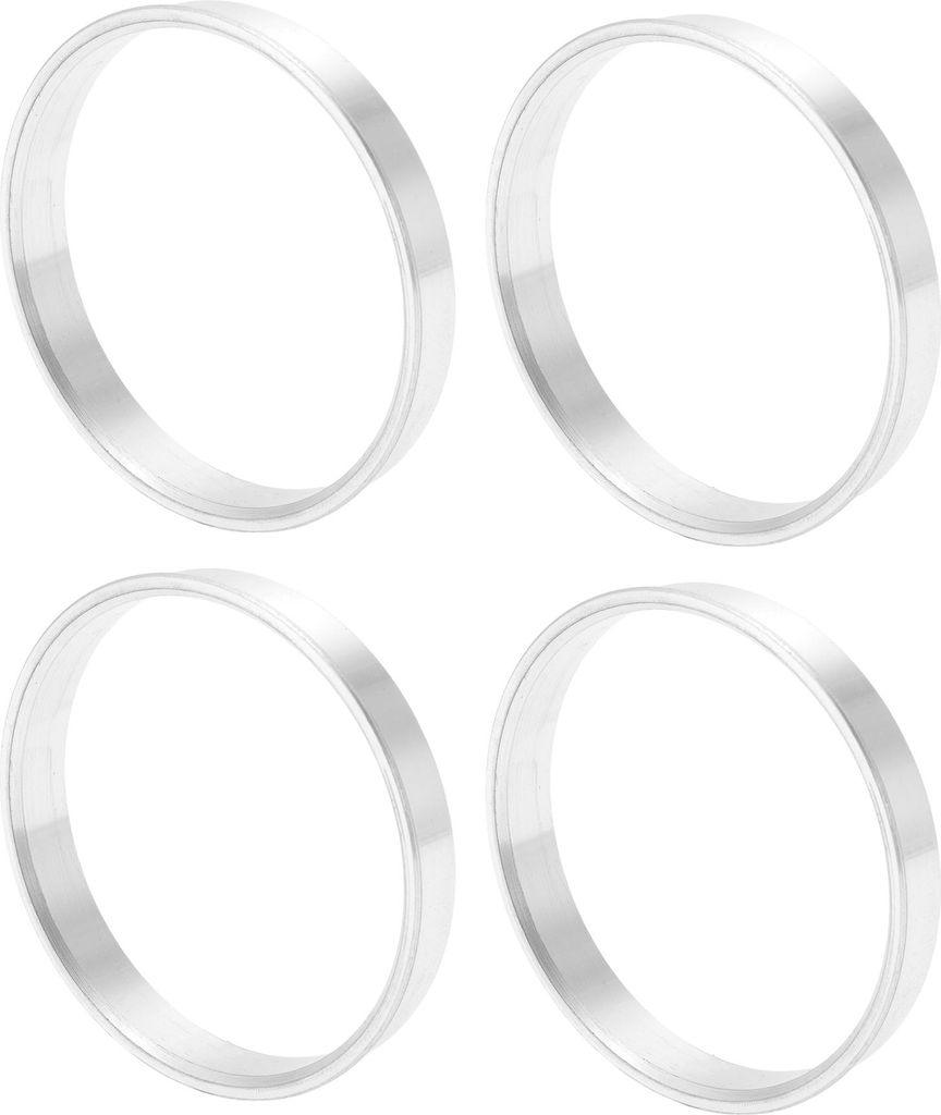 Autofelgen-Naben-Zentrierringe OD 69,1 mm bis ID 65,1 mm Räderzentrumswelle Stoßdämpfende Nabenringe aus Aluminiumlegierung Silberton Langlebig