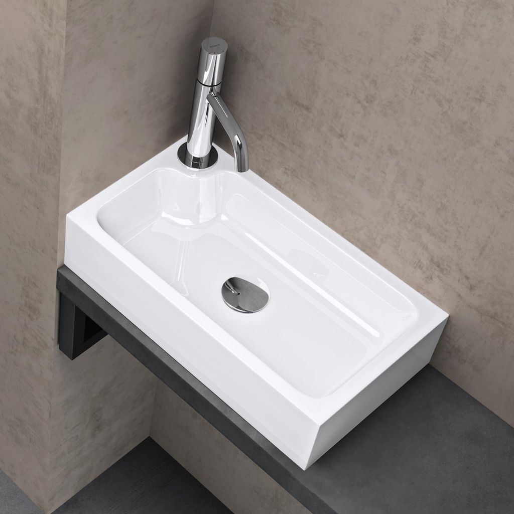 doporro Lavandino Bagno da Appoggio Lavabo ad Angolo Immagine del prodotto 