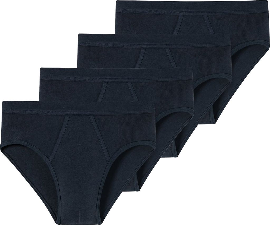 SCHIESSER Herren Slips 4er Pack - Feinripp, Sportslip, Baumwolle Essentials Blau 2XL