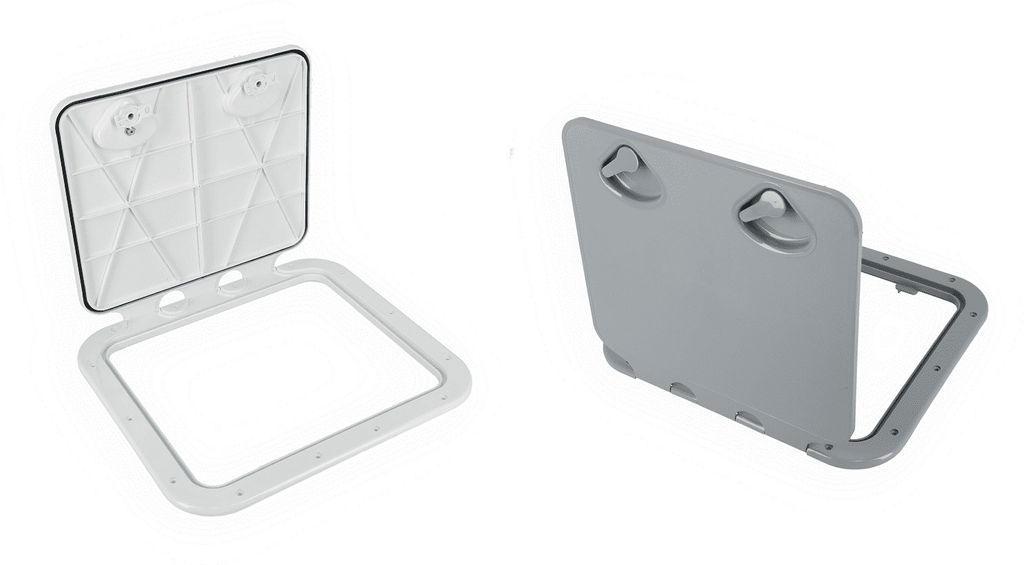 Inspektionsluke 463 x 517 mm Weiß oder Grau, wasserdicht und schlagfest, Kunststoff Größe: Grau