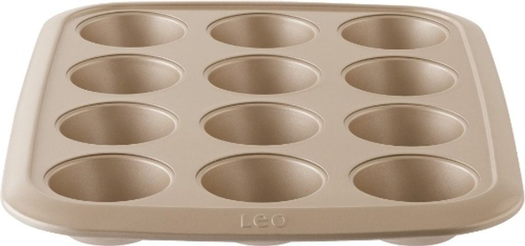 BergHOFF LEO - Muffinbackformen mit 12 cups Balance 6,50x2,50cm - Champagne Farbe Cupcake-förmchen - PFAS-frei Metall