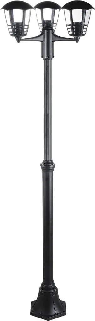 Luminaire Extérieur Marseille Noir 3xE27 181cm en Fonte Aluminium