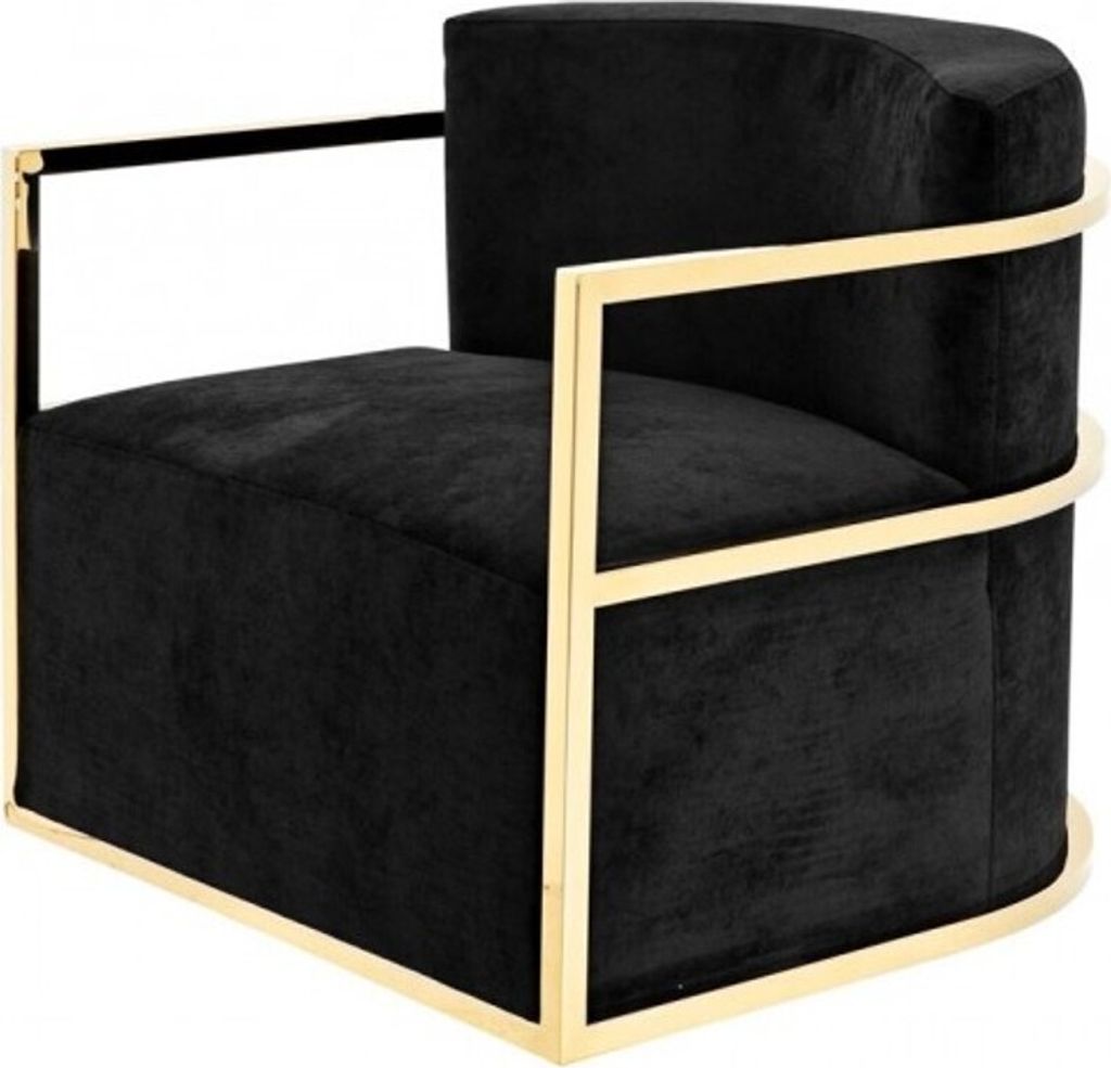 Casa Padrino Luxus Designer Art Deco Hotel Salon Sessel Gold - Luxus Qualität