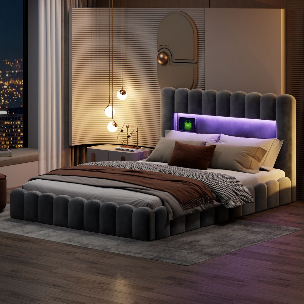 CDGlobal Polsterbett 180x200cm, Boxspringbett mit Produktbild 