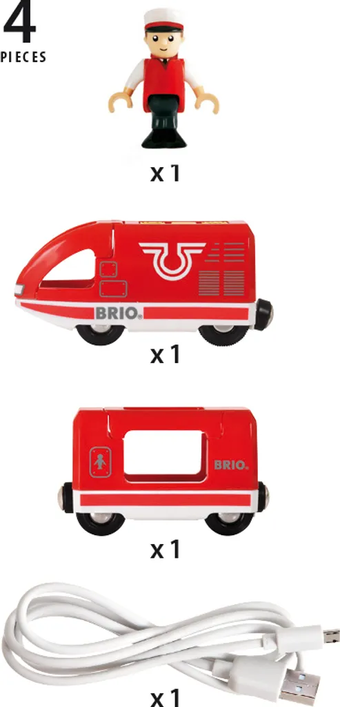 Train de voyage Brio 33746 rechargeable avec batterie et câble USB inclus - 6