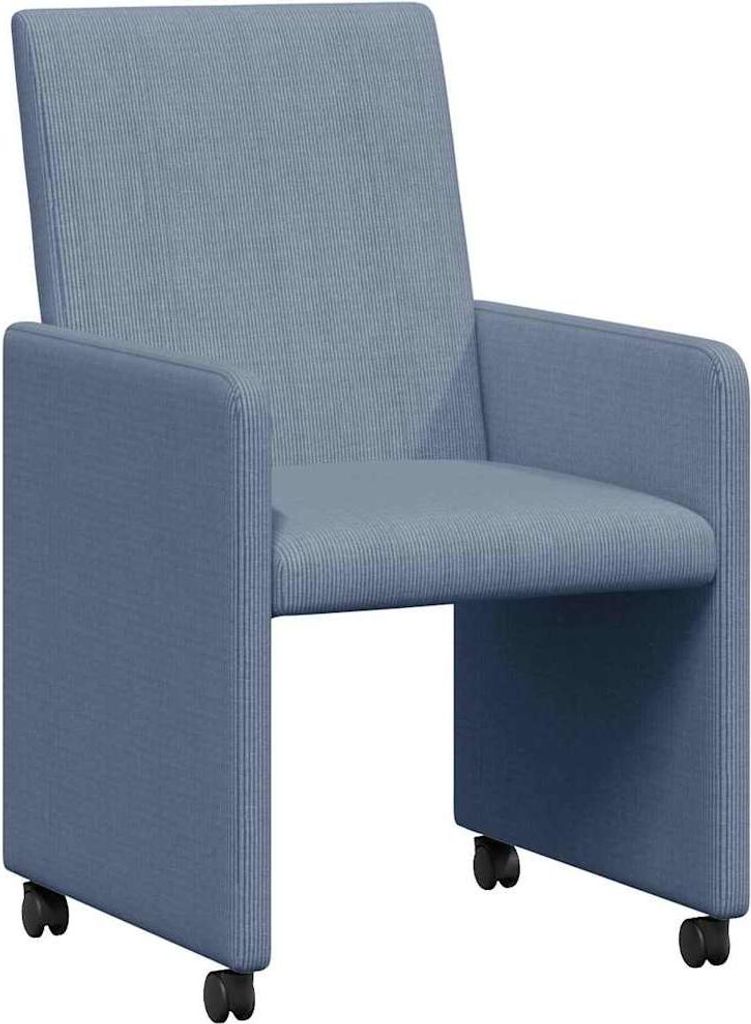 vidaXL Esszimmerstühle mit Rollen 2 pcs Blau 57 x 66 x 94 cm Cordstoff