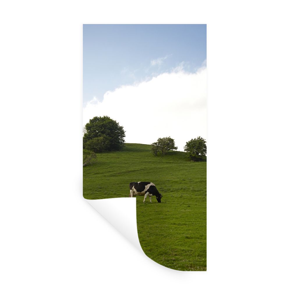 MuchoWow Wandtattoo Wandsticker Wandaufkleber Kuh - Tier - Landschaft 80x160 cm Selbstklebend und Repositionierbar - Sticker - Dekorfolie
