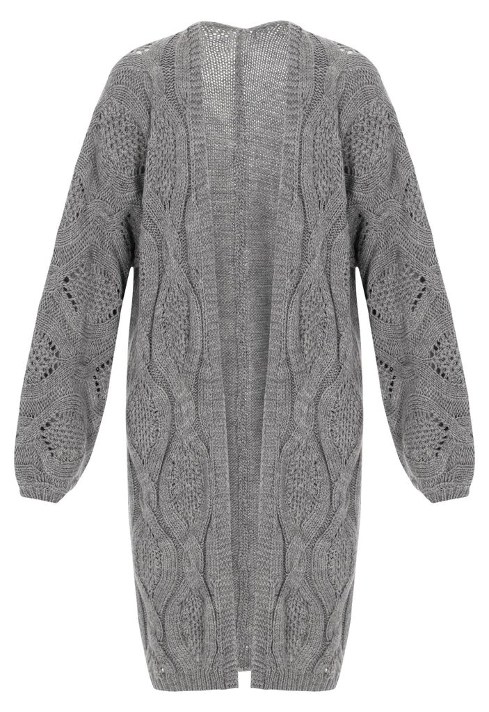 ALBEE damen strickjacke - grau melange, M/L