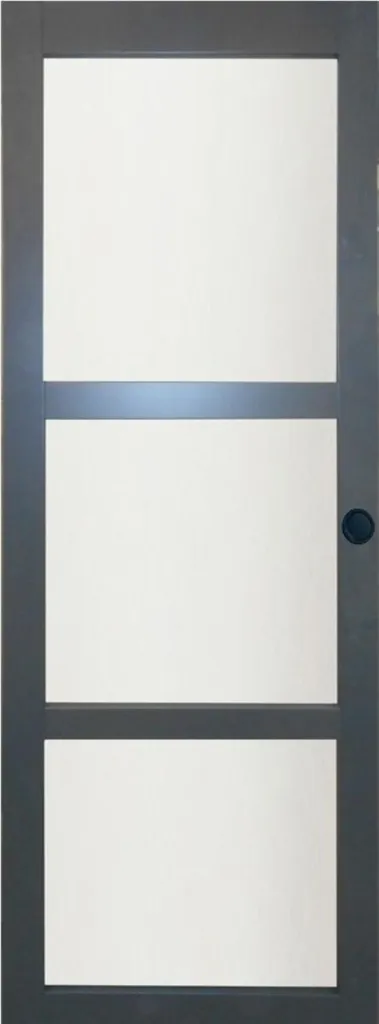 Porte Coulissante Blakeria 204x73 RAL 7016 Vitrage Atelier et Noir