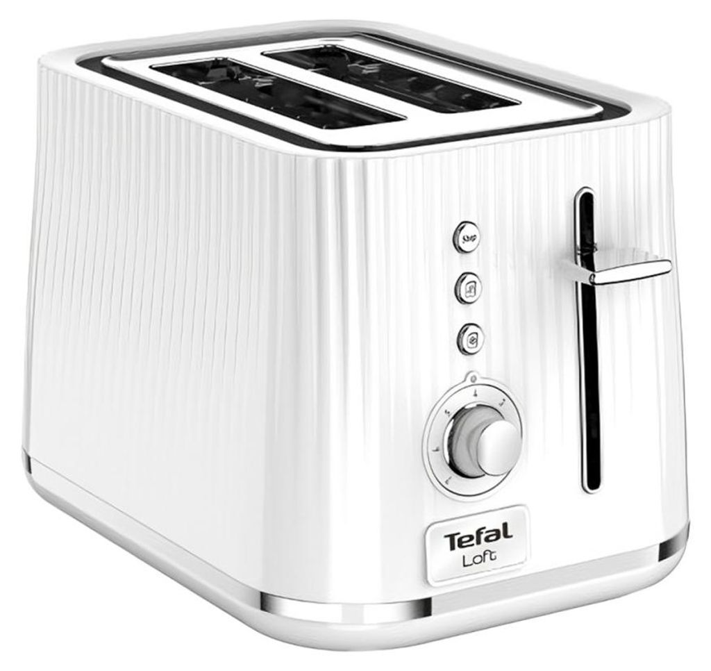 Tefal Loft TT7611, 2 Scheibe(n), Chrom, Weiß, Tasten, Produktbild 