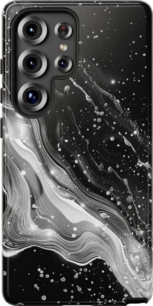 Schwarz-weißes Galaxie-Muster – Hülle Kompatibel mit Samsung Galaxy S25 Ultra