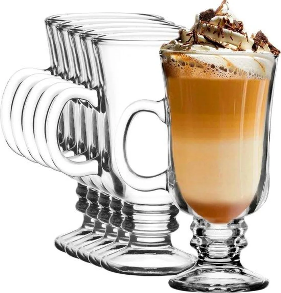 Service de tasses de luxe pour espresso et cappuccino en verre de 200 ml